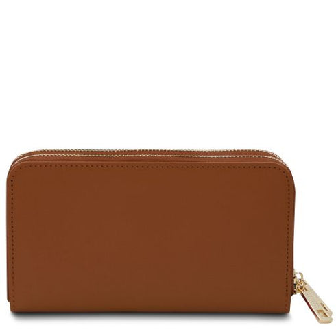 Gaia - Double zip around leather wallet